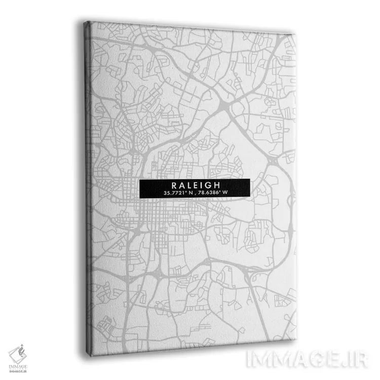 تابلو دکوراتیو North Carolina City Map Minimal Style,نقشه مینیمال شهر ر… اثر وال دکور ادیکت - نمای پرسپکتیو محصول