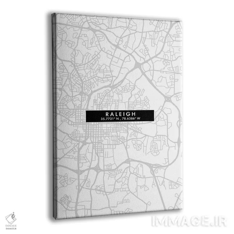 تابلو دکوراتیو North Carolina City Map Minimal Style,نقشه مینیمال شهر ر… اثر وال دکور ادیکت - نمای پرسپکتیو محصول