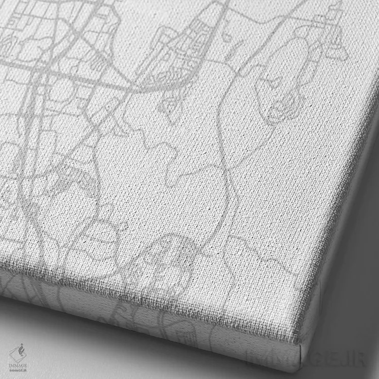تابلو دکوراتیو Nevada City Map Minimal Style,نقشه مینیمال شهر رینو، نوا… اثر وال دکور ادیکت - نمای نزدیک بافت بوم
