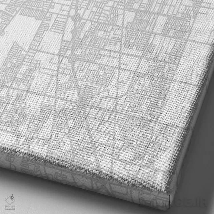 تابلو دکوراتیو California City Map Minimal Style,نقشه مینیمال شهر ساکرا… اثر وال دکور ادیکت - نمای نزدیک بافت بوم