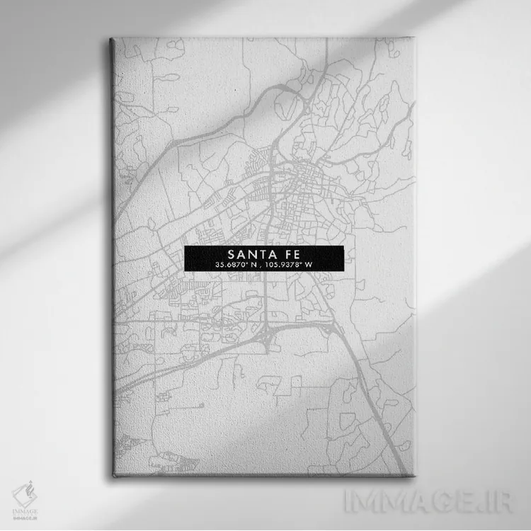تابلو دکوراتیو Argentina City Map Minimal Style,نقشه مینیمال شهر سانتا… اثر وال دکور ادیکت - نمای روبهرو روی دیوار