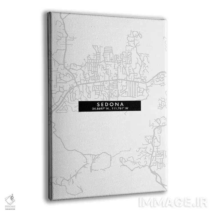 تابلو دکوراتیو Arizona City Map Minimal Style,نقشه مینیمال شهر سدونا، آ… اثر وال دکور ادیکت - نمای پرسپکتیو محصول
