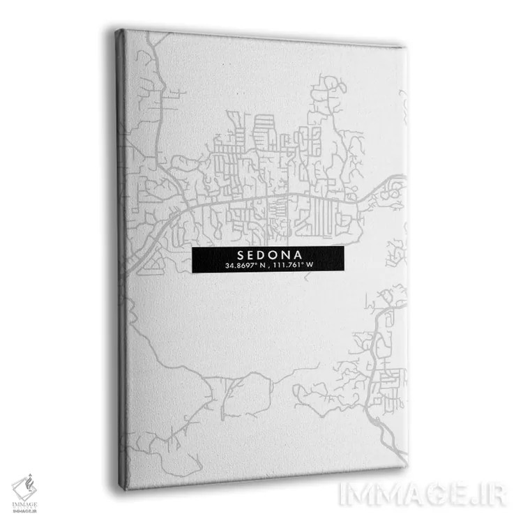 تابلو دکوراتیو Arizona City Map Minimal Style,نقشه مینیمال شهر سدونا، آ… اثر وال دکور ادیکت - نمای پرسپکتیو محصول