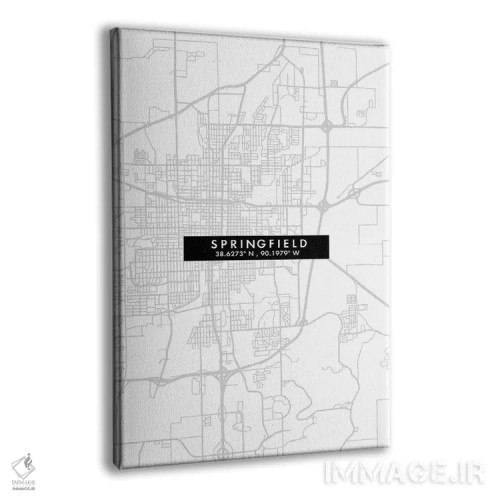 تابلو دکوراتیو Illinois City Map Minimal Style,نقشه مینیمال شهر اسپرینگ… اثر وال دکور ادیکت - نمای پرسپکتیو محصول