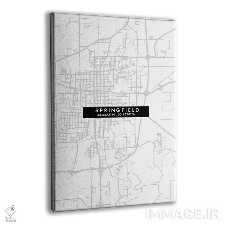 تابلو دکوراتیو Illinois City Map Minimal Style,نقشه مینیمال شهر اسپرینگ… اثر وال دکور ادیکت - نمای پرسپکتیو محصول