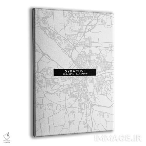 تابلو دکوراتیو New York City Map Minimal Style,نقشه مینیمال شهر سیراکوز… اثر وال دکور ادیکت - نمای پرسپکتیو محصول