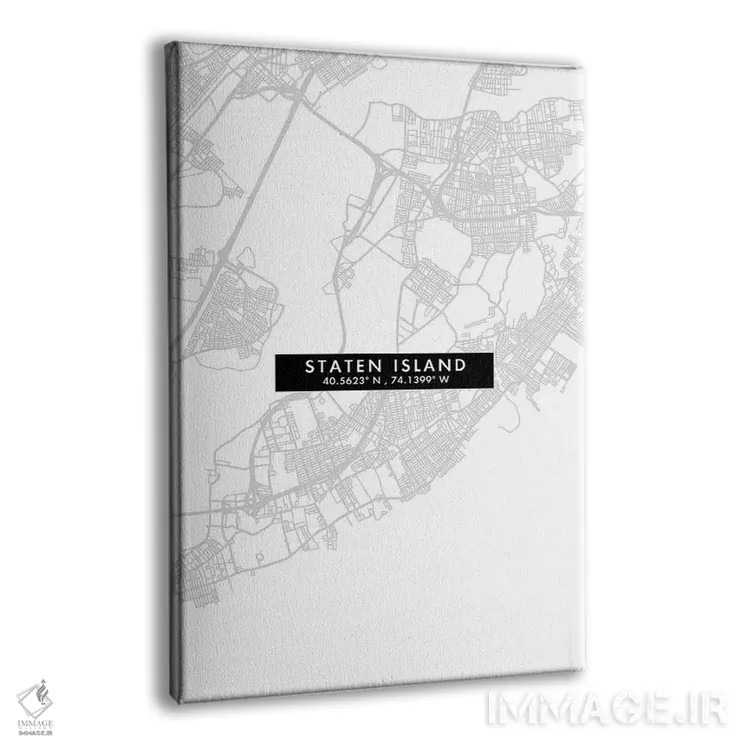 تابلو دکوراتیو New York City Map Minimal Style,نقشه مینیمال جزیره استیت… اثر وال دکور ادیکت - نمای پرسپکتیو محصول