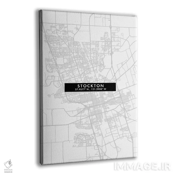 تابلو دکوراتیو California City Map Minimal Style,نقشه مینیمال شهر استاک… اثر وال دکور ادیکت - نمای پرسپکتیو محصول