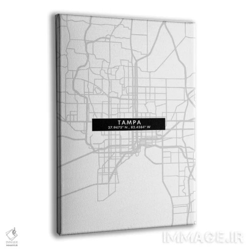 تابلو دکوراتیو Florida City Map Minimal Style,نقشه مینیمال شهر تامپا، ف… اثر وال دکور ادیکت - نمای پرسپکتیو محصول