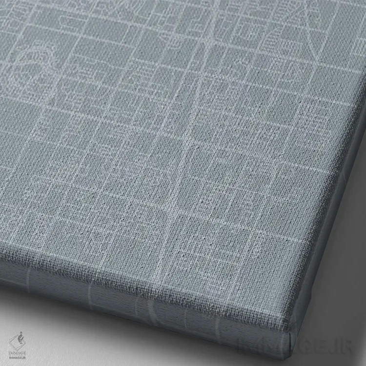 تابلو دکوراتیو California City Map Grey Blue Style,نقشه شهر بیکرزفیلد… اثر وال دکور ادیکت - نمای نزدیک بافت بوم