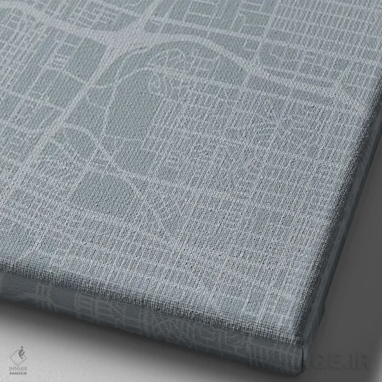 تابلو دکوراتیو New Mexico, City Map Grey Blue Style,نقشه شهر آلبوکرکی… اثر وال دکور ادیکت - نمای نزدیک بافت بوم