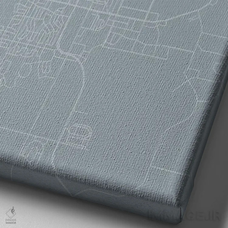 تابلو دکوراتیو North Dakota City Map Grey Blue Style,نقشه شهر بیزمارک… اثر وال دکور ادیکت - نمای نزدیک بافت بوم