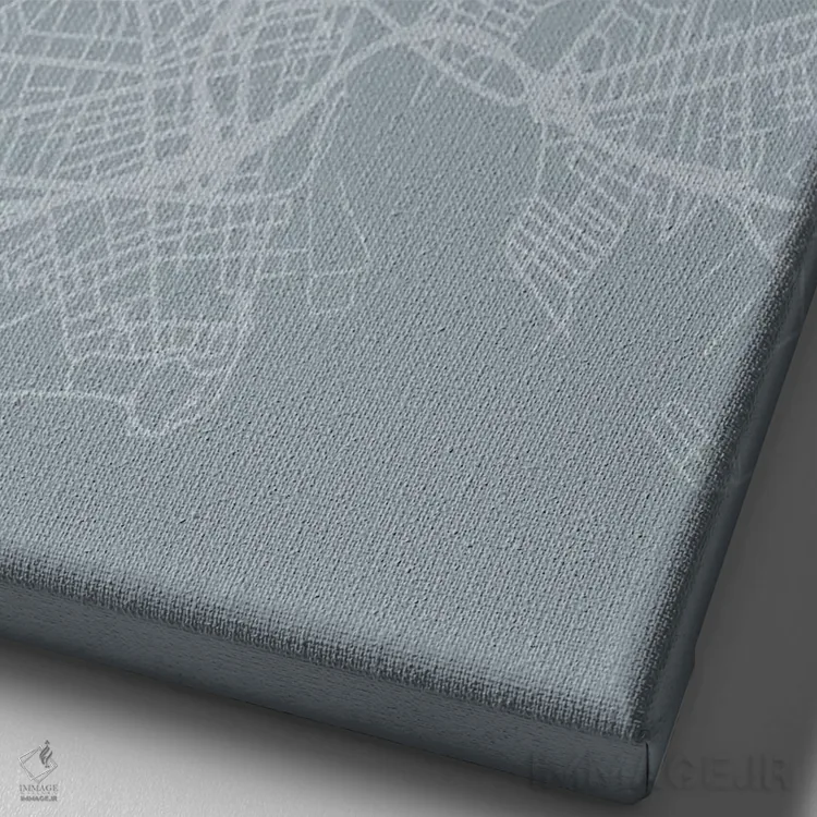 تابلو دکوراتیو Connecticut City Map Grey Blue Style,نقشه شهر بریجپورت… اثر وال دکور ادیکت - نمای نزدیک بافت بوم
