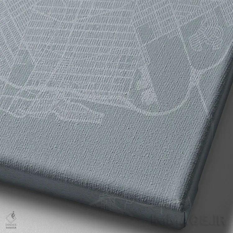 تابلو دکوراتیو New York City Map Grey Blue Style,نقشه منطقه بروکلین، نی… اثر وال دکور ادیکت - نمای نزدیک بافت بوم