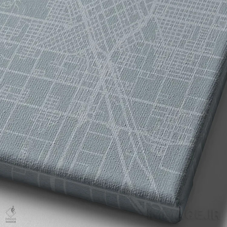 تابلو دکوراتیو California, City Map Grey Blue Style,نقشه شهر فرزنو، کال… اثر وال دکور ادیکت - نمای نزدیک بافت بوم