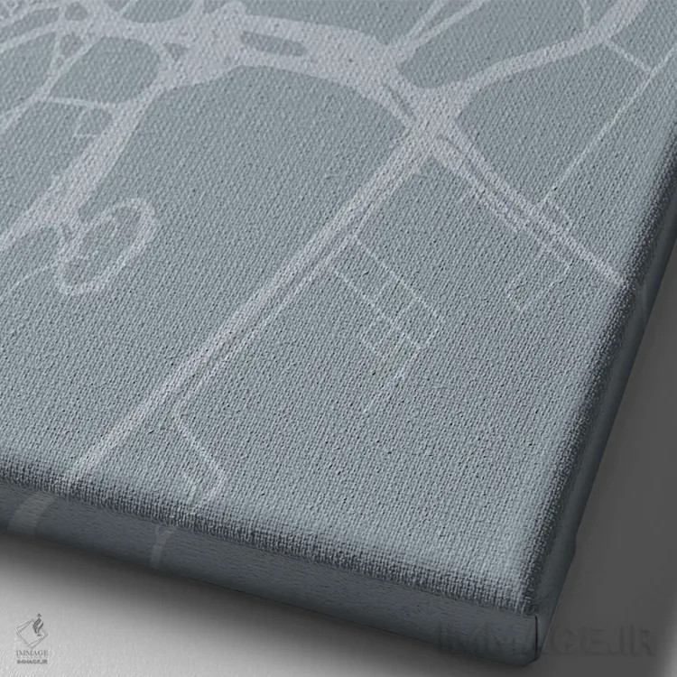 تابلو دکوراتیو New Jersey City Map Grey Blue Style,نقشه شهر نیوآرک، نیو… اثر وال دکور ادیکت - نمای نزدیک بافت بوم