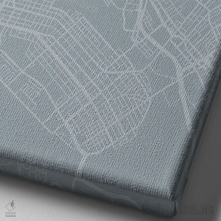 تابلو دکوراتیو California City Map Grey Blue Style,نقشه شهر اوکلند، کال… اثر وال دکور ادیکت - نمای نزدیک بافت بوم