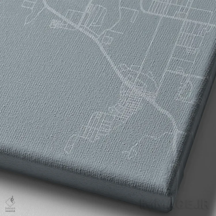 تابلو دکوراتیو California City Map Grey Blue Style,نقشه شهر پالم اسپرین… اثر وال دکور ادیکت - نمای نزدیک بافت بوم