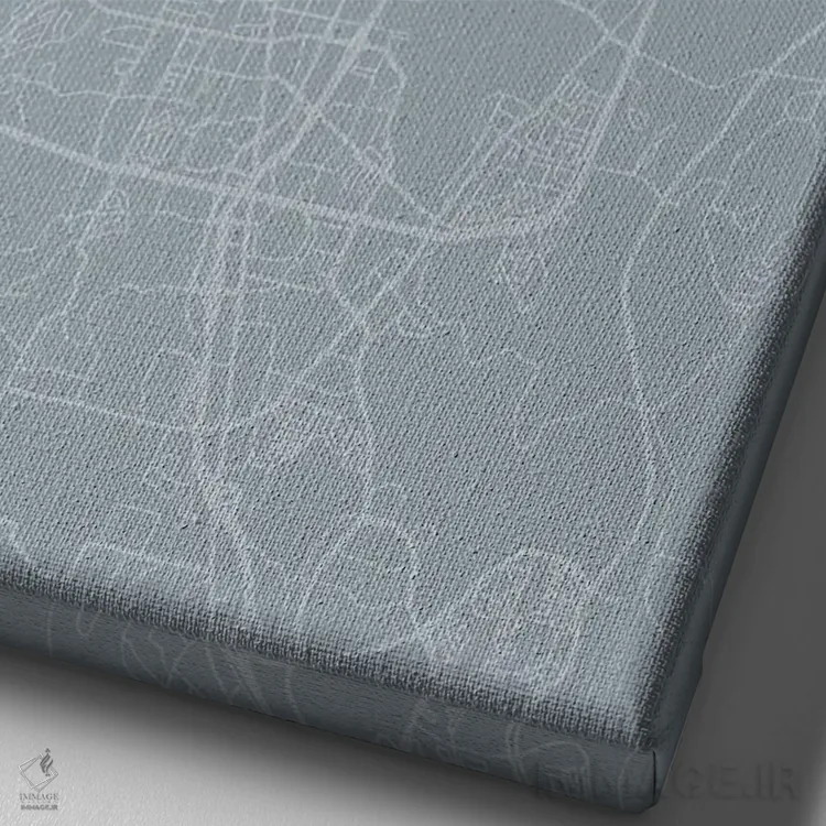 تابلو دکوراتیو Nevada City Map Grey Blue Style,نقشه شهر رینو، نوادا به… اثر وال دکور ادیکت - نمای نزدیک بافت بوم