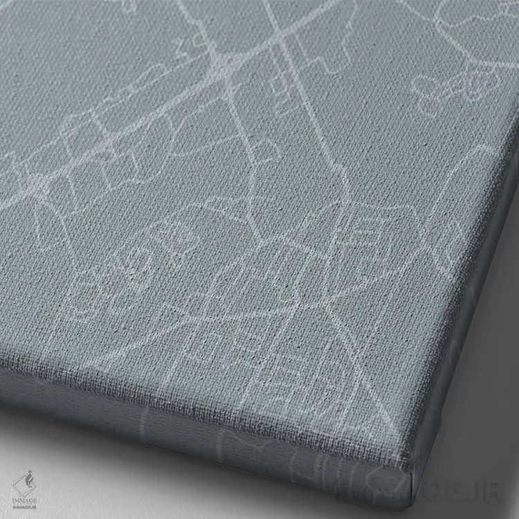 تابلو دکوراتیو New Jersey City Map Grey Blue Style,نقشه شهر پرینستون، ن… اثر وال دکور ادیکت - نمای نزدیک بافت بوم