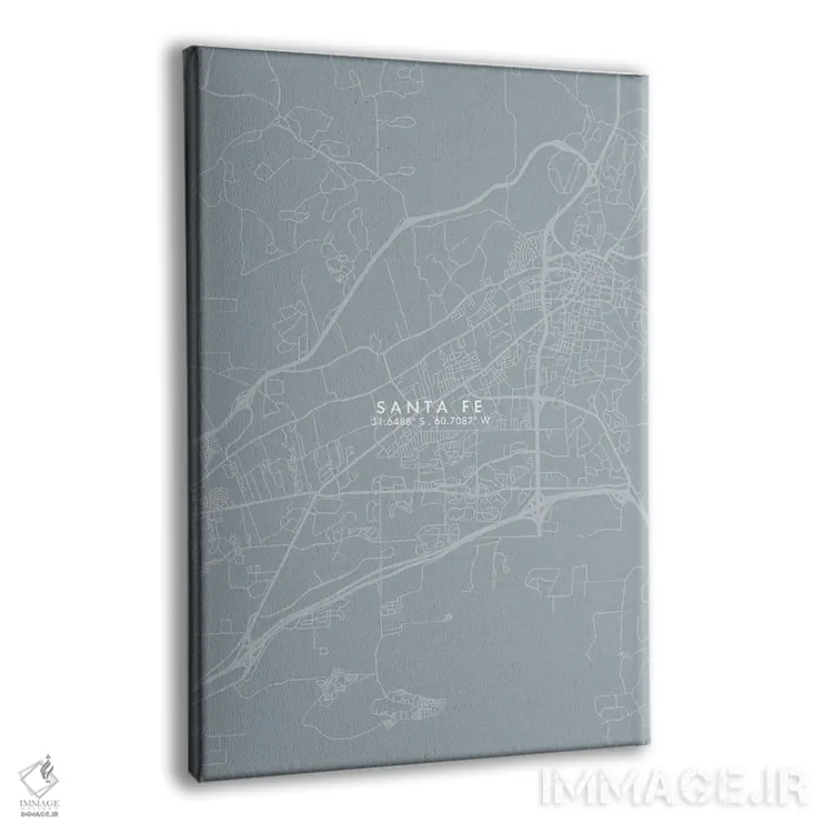 تابلو دکوراتیو Argentina City Map Grey Blue Style,نقشه شهر سانتا فه، آر… اثر وال دکور ادیکت - نمای پرسپکتیو محصول