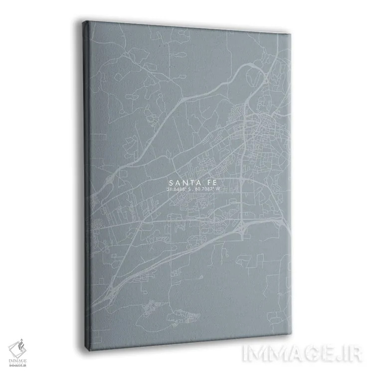 تابلو دکوراتیو Argentina City Map Grey Blue Style,نقشه شهر سانتا فه، آر… اثر وال دکور ادیکت - نمای پرسپکتیو محصول