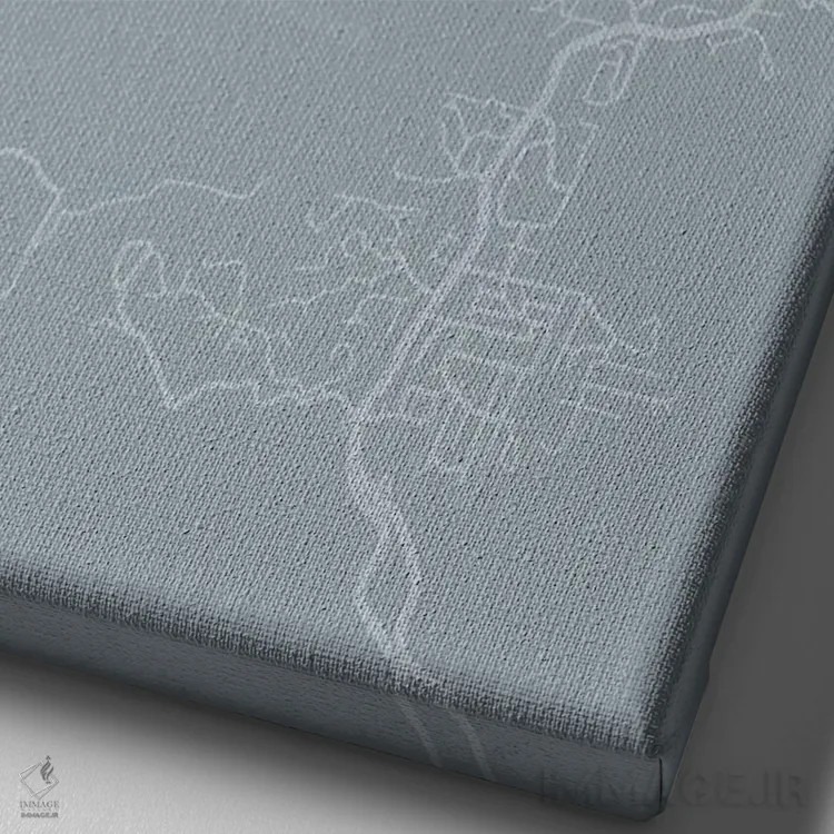 تابلو دکوراتیو Arizona City Map Grey Blue Style,نقشه شهر سدونا، آریزونا… اثر وال دکور ادیکت - نمای نزدیک بافت بوم