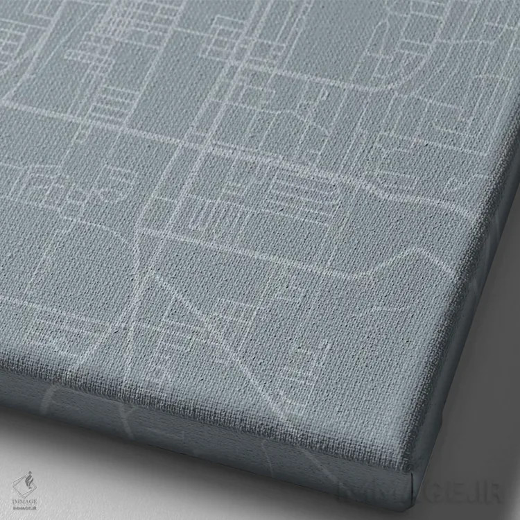 تابلو دکوراتیو Florida City Map Grey Blue Style,نقشه شهر تالاهاسی، فلور… اثر وال دکور ادیکت - نمای نزدیک بافت بوم