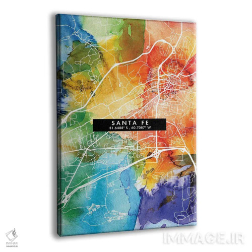 تابلو دکوراتیو Argentina City Map Colorful Watercolor Style,نقشه شهر سا… اثر وال دکور ادیکت - نمای پرسپکتیو محصول