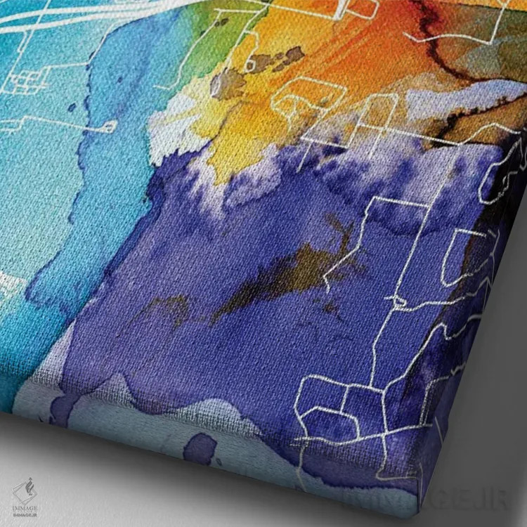 تابلو دکوراتیو Argentina City Map Colorful Watercolor Style,نقشه شهر سا… اثر وال دکور ادیکت - نمای نزدیک بافت بوم