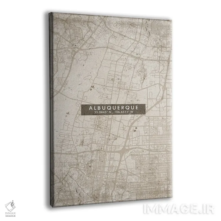 تابلو دکوراتیو New Mexico, City Map Abstract Style,نقشه انتزاعی شهر آلب… اثر وال دکور ادیکت - نمای پرسپکتیو محصول