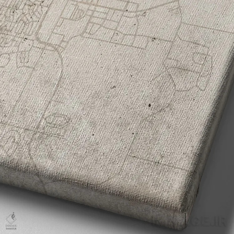 تابلو دکوراتیو North Dakota City Map Abstract Style,نقشه انتزاعی شهر بی… اثر وال دکور ادیکت - نمای نزدیک بافت بوم