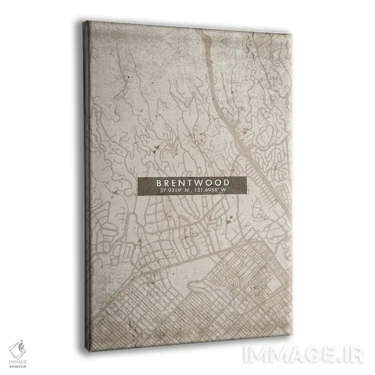 تابلو دکوراتیو California City Map Abstract Style,نقشه انتزاعی شهر برنت… اثر وال دکور ادیکت - نمای پرسپکتیو محصول