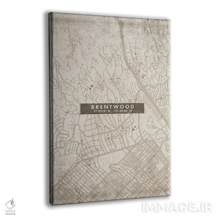 تابلو دکوراتیو California City Map Abstract Style,نقشه انتزاعی شهر برنت… اثر وال دکور ادیکت - نمای پرسپکتیو محصول