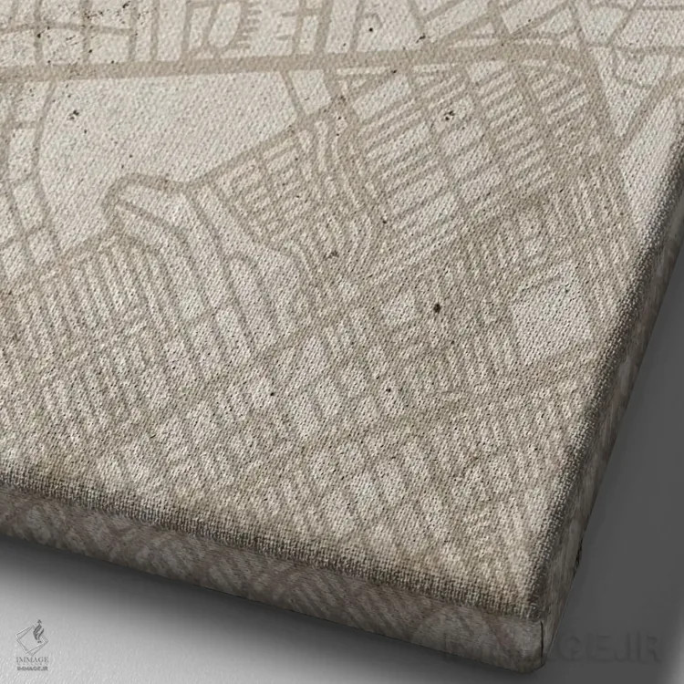تابلو دکوراتیو California City Map Abstract Style,نقشه انتزاعی شهر برنت… اثر وال دکور ادیکت - نمای نزدیک بافت بوم