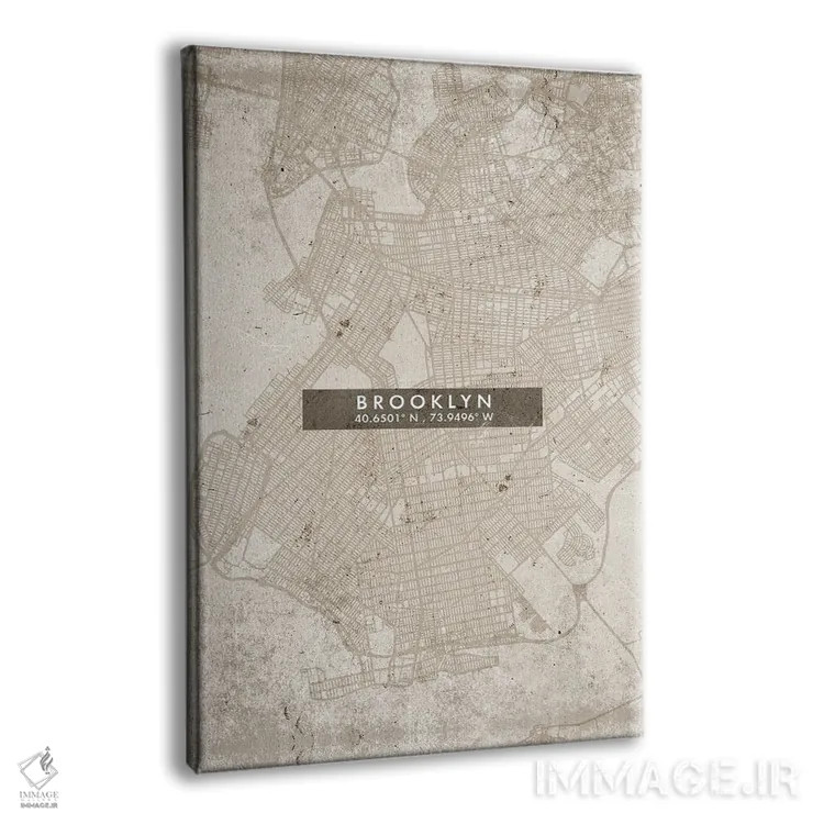 تابلو دکوراتیو New York City Map Abstract Style,نقشه انتزاعی شهر بروکلی… اثر وال دکور ادیکت - نمای پرسپکتیو محصول