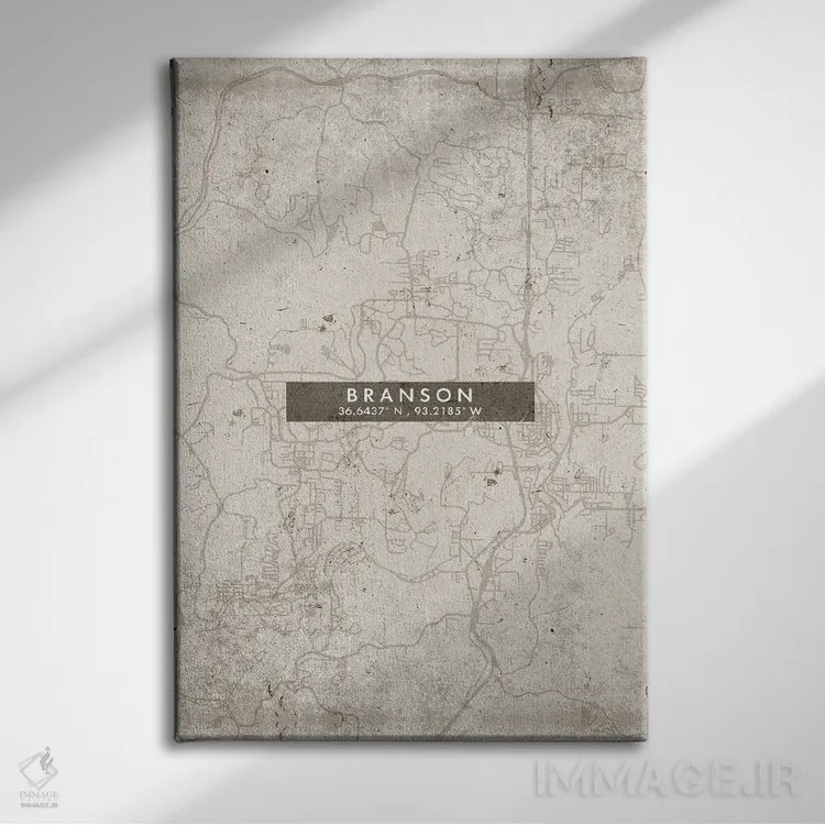 تابلو دکوراتیو Missouri City Map Abstract Style,نقشه انتزاعی شهر برانسو… اثر وال دکور ادیکت - نمای روبهرو روی دیوار