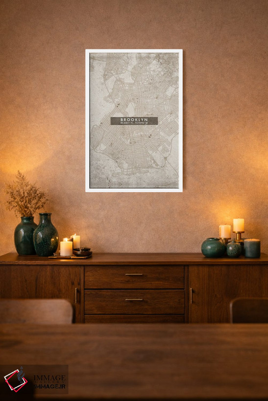 تابلو دکوراتیو New York City Map Abstract Style,نقشه انتزاعی شهر بروکلی… اثر وال دکور ادیکت - D1W