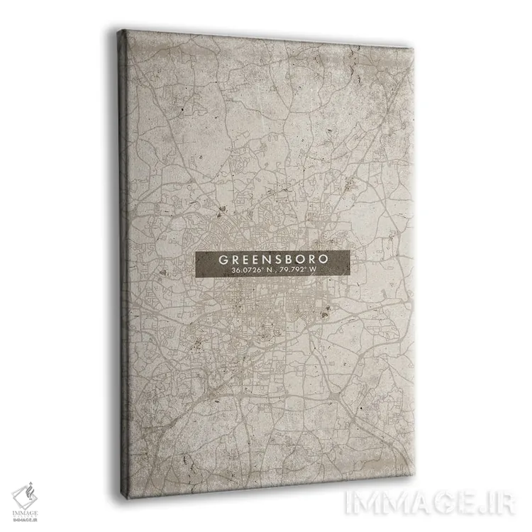 تابلو دکوراتیو North Carolina, City Map Abstract Style,نقشه انتزاعی شهر… اثر وال دکور ادیکت - نمای پرسپکتیو محصول