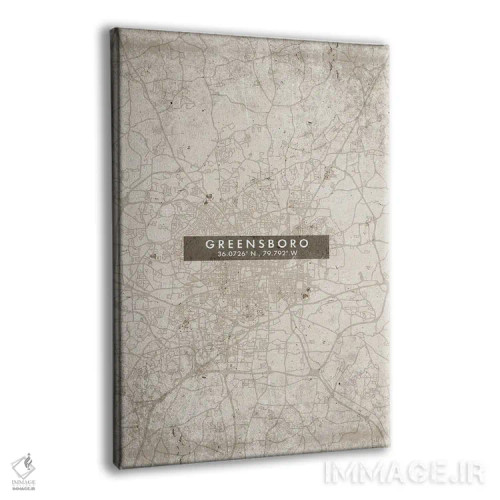 تابلو دکوراتیو North Carolina, City Map Abstract Style,نقشه انتزاعی شهر… اثر وال دکور ادیکت - نمای پرسپکتیو محصول