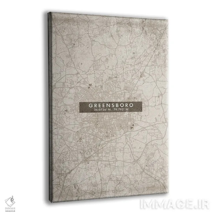 تابلو دکوراتیو North Carolina, City Map Abstract Style,نقشه انتزاعی شهر… اثر وال دکور ادیکت - نمای پرسپکتیو محصول