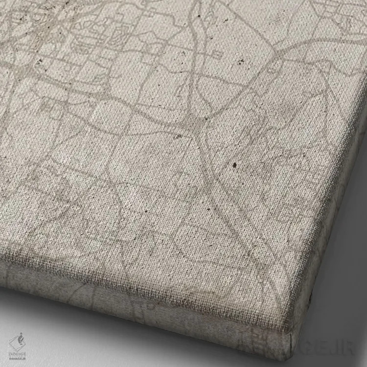 تابلو دکوراتیو North Carolina, City Map Abstract Style,نقشه انتزاعی شهر… اثر وال دکور ادیکت - نمای نزدیک بافت بوم