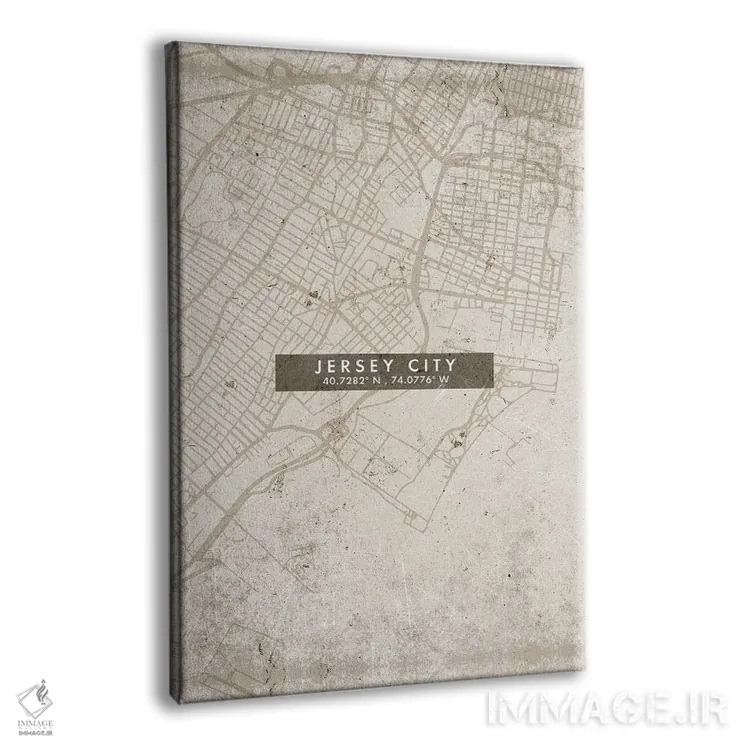 تابلو دکوراتیو New Jersey, City Map Abstract Style,نقشه انتزاعی شهر جرس… اثر وال دکور ادیکت - نمای پرسپکتیو محصول