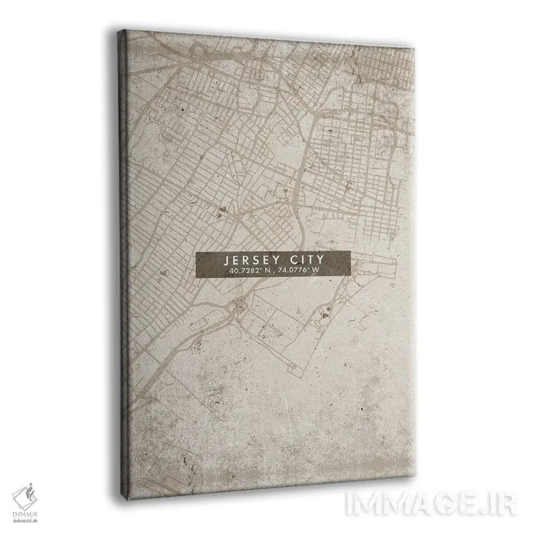 تابلو دکوراتیو New Jersey, City Map Abstract Style,نقشه انتزاعی شهر جرس… اثر وال دکور ادیکت - نمای پرسپکتیو محصول
