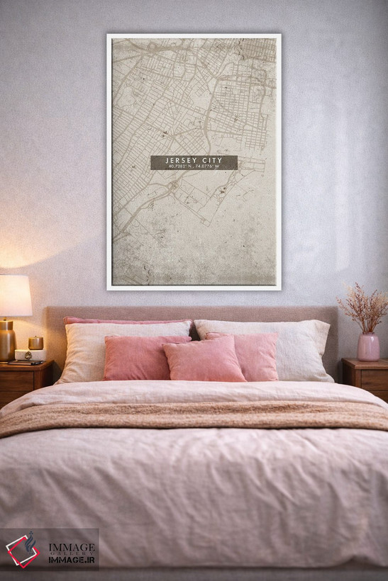 تابلو دکوراتیو New Jersey, City Map Abstract Style,نقشه انتزاعی شهر جرس… اثر وال دکور ادیکت - D1W