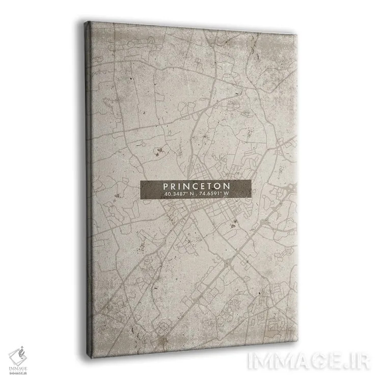 تابلو دکوراتیو New Jersey City Map Abstract Style,نقشه شهر پرینستون، نی… اثر وال دکور ادیکت - نمای پرسپکتیو محصول