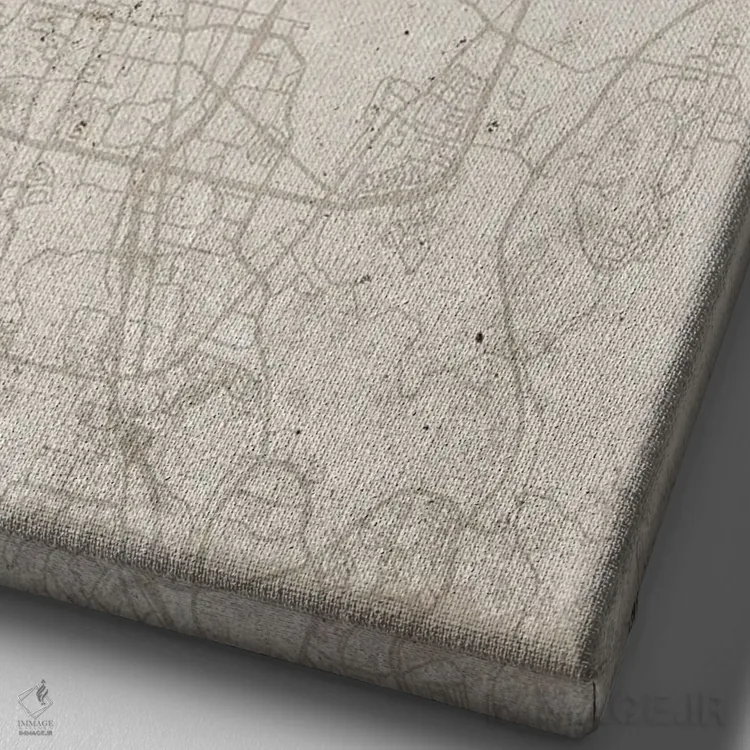 تابلو دکوراتیو Nevada City Map Abstract Style,نقشه شهر رنو، نوادا به سب… اثر وال دکور ادیکت - نمای نزدیک بافت بوم