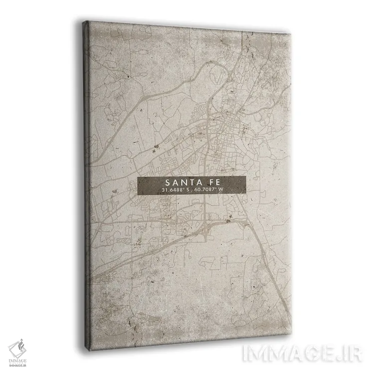تابلو دکوراتیو Argentina City Map Abstract Style,نقشه شهر سانتا فه، آرژ… اثر وال دکور ادیکت - نمای پرسپکتیو محصول