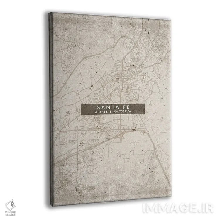 تابلو دکوراتیو Argentina City Map Abstract Style,نقشه شهر سانتا فه، آرژ… اثر وال دکور ادیکت - نمای پرسپکتیو محصول