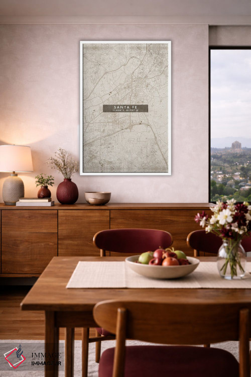 تابلو دکوراتیو Argentina City Map Abstract Style,نقشه شهر سانتا فه، آرژ… اثر وال دکور ادیکت - D4W